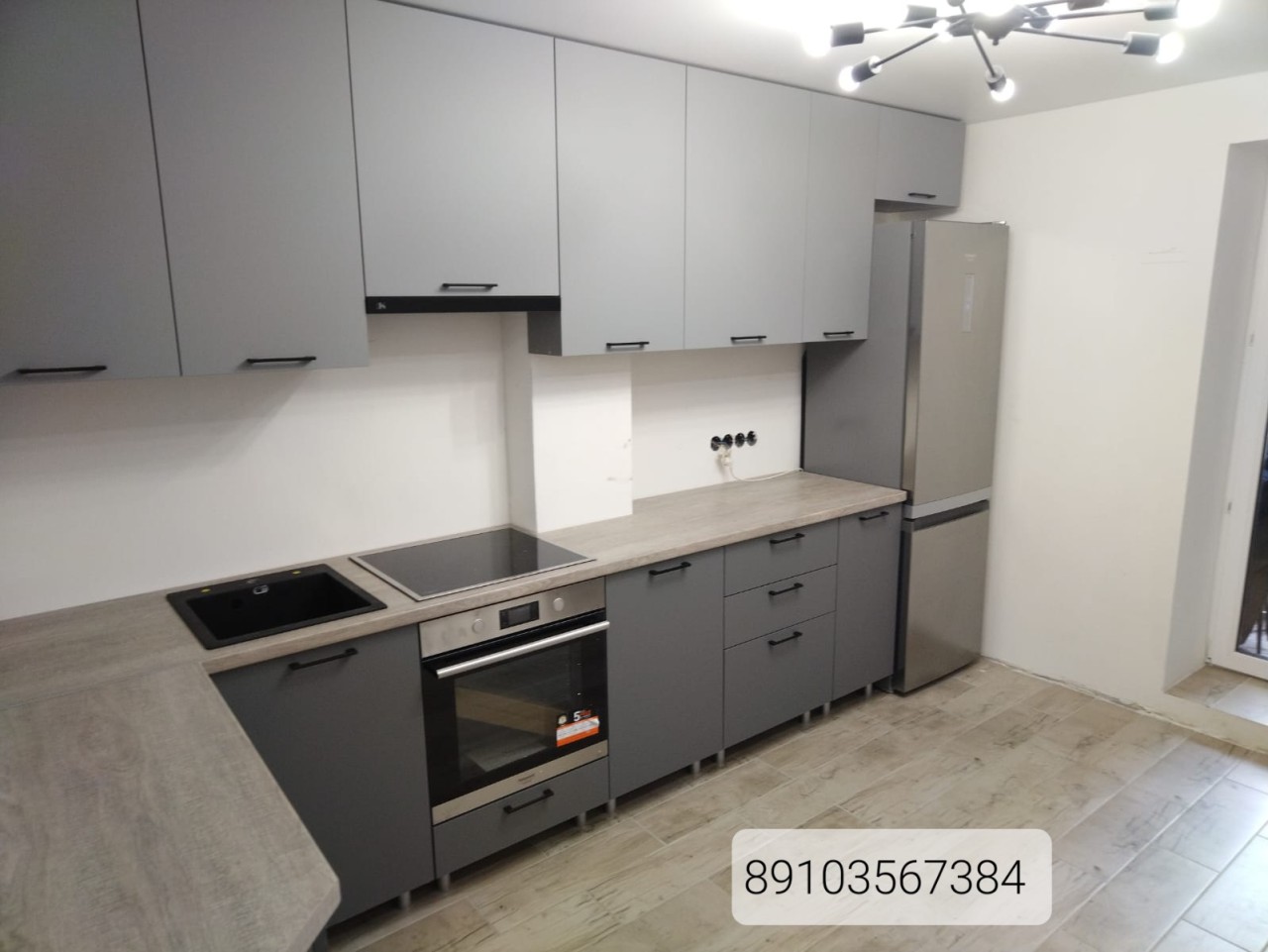 Кухня серая